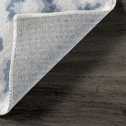 Blue Leopard Spots Washable Area Rug, 5x8