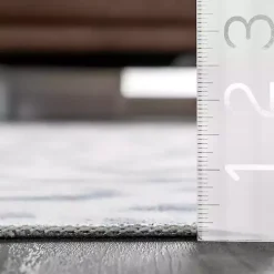 Blue Leopard Spots Washable Area Rug, 5x8