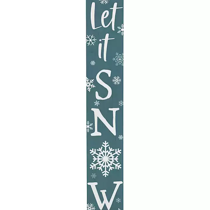 Blue Let It Snow Porch Board