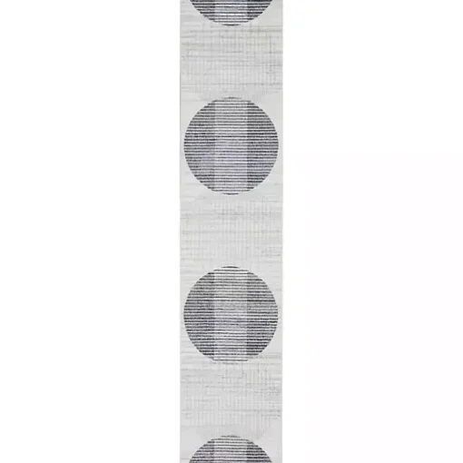 Blue Linear Geometric Washable Runner, 2x10