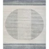 Blue Linear Sphere Washable Area Rug, 7x10