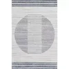 Blue Linear Sphere Washable Area Rug, 3x5