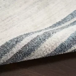 Blue Linear Sphere Washable Runner, 2x10