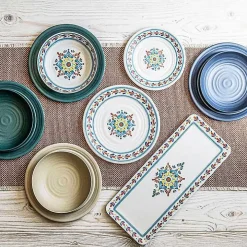 Blue Madden Melamine Low Bowls, Set of 6