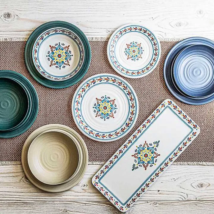 Blue Madden Melamine Low Bowls, Set of 6