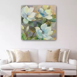Blue Magnolias Canvas Art Print