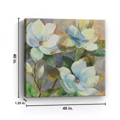 Blue Magnolias Canvas Art Print