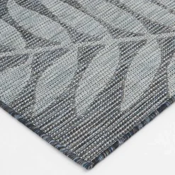 Blue Malibu Leafy Outdoor Area Rug, 7x10