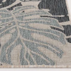 Blue Malibu Monstera Outdoor Area Rug, 7x9