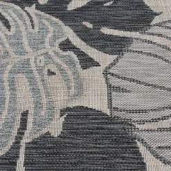 Blue Malibu Monstera Outdoor Area Rug, 7x9