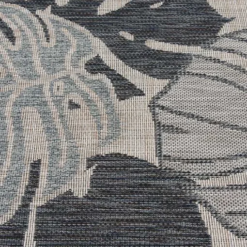 Blue Malibu Monstera Outdoor Area Rug, 7x9