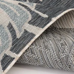 Blue Malibu Monstera Outdoor Area Rug, 7x9
