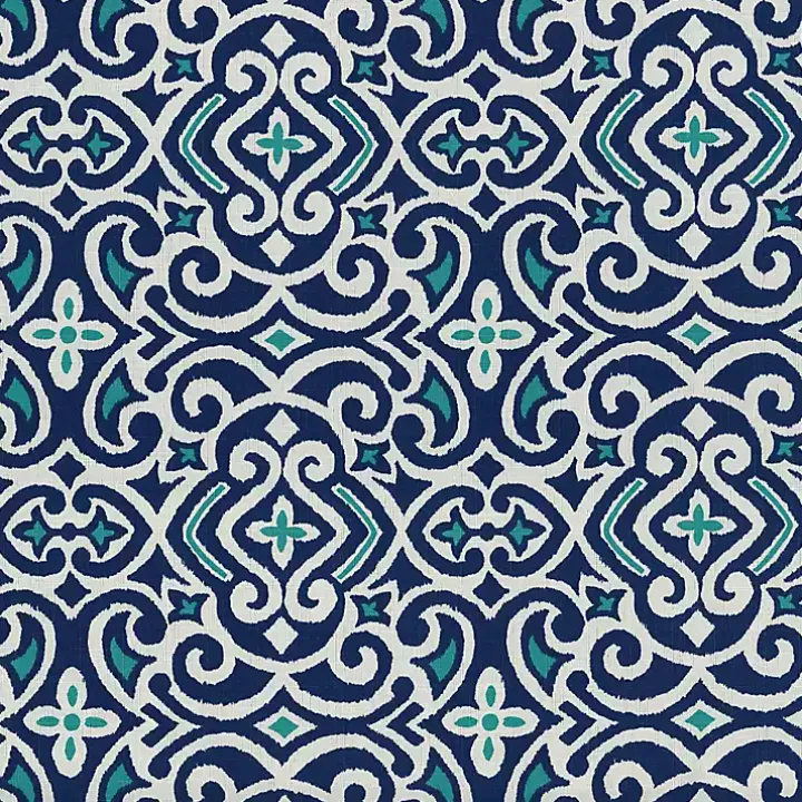 Blue Marine Damask Outdoor Settee Cushion