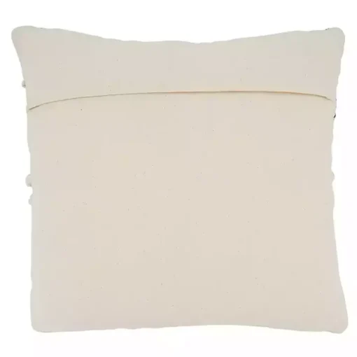 Blue Natural Chindi Fringe Cotton Pillow