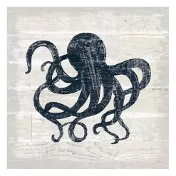 Blue Octopus Driftwood Canvas Art Print