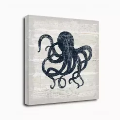 Blue Octopus Driftwood Canvas Art Print
