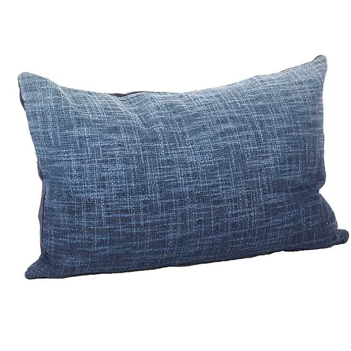 Blue Ombre Down Filled Lumbar Throw Pillow