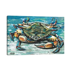 Blue Palette Crab Canvas Art Print