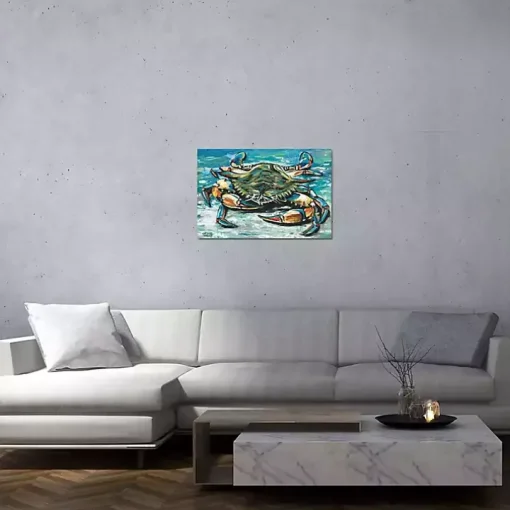 Blue Palette Crab Canvas Art Print