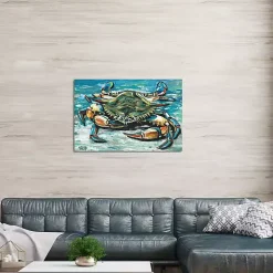 Blue Palette Crab Canvas Art Print