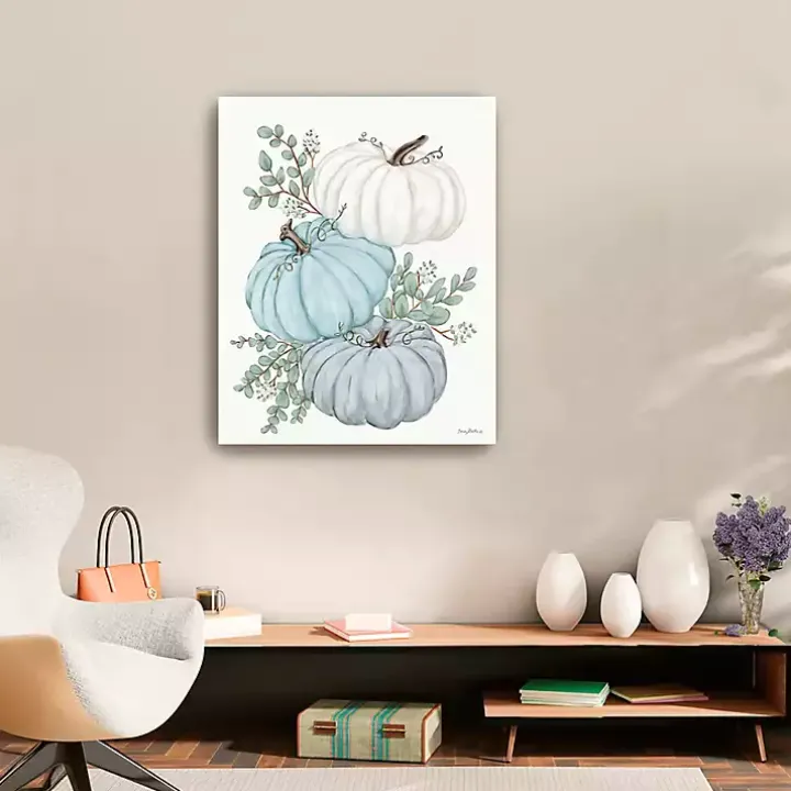 Blue Pumpkin Trio Canvas Print