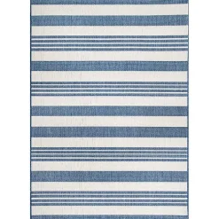 Blue Robin Stripe Outdoor Rug, 8x11