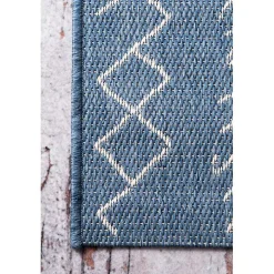 Blue Serna Tribal Outdoor Area Rug, 8x11