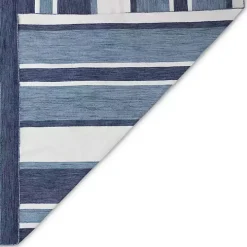 Blue Shades Striped Indoor/Outdoor Area Rug, 7x9