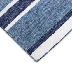 Blue Shades Striped Indoor/Outdoor Area Rug, 7x9