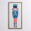 Blue Sketched Nutcracker Framed Canvas Art Print