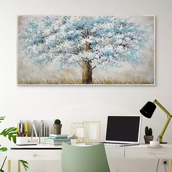 Blue Solitude Framed Canvas Art Print