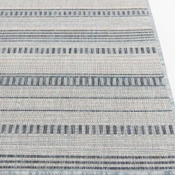 Blue Striped Lava Indoor/Outdoor Area Rug, 5x7