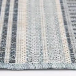 Blue Striped Lava Indoor/Outdoor Area Rug, 5x7