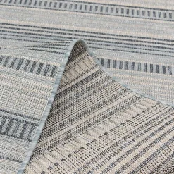Blue Striped Lava Indoor/Outdoor Area Rug, 5x7