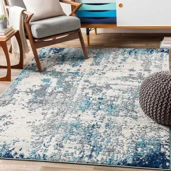 Blue Sutton Contemporary Area Rug, 7x10