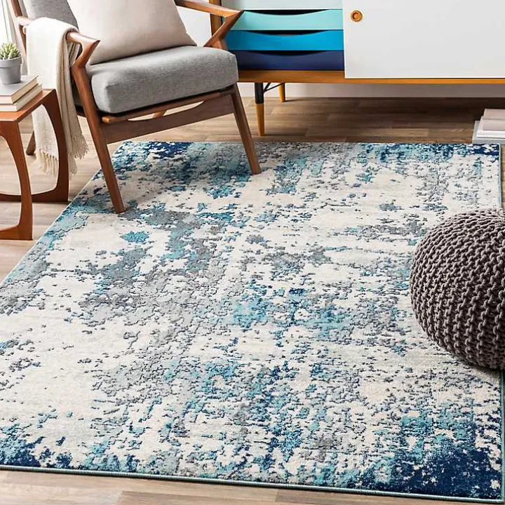 Blue Sutton Contemporary Area Rug, 7x10