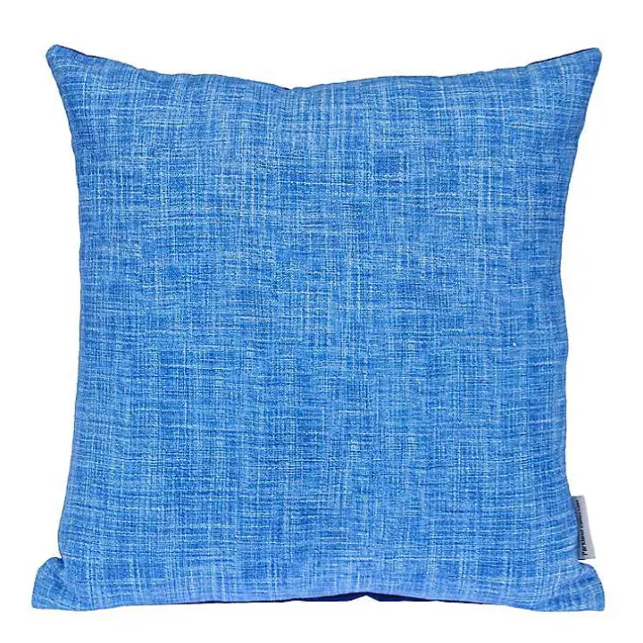 Blue Textured Velvet Pillow