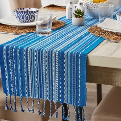 Blue Tonal Stripe Table Runner