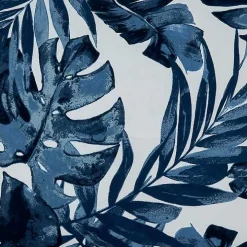 Blue Tropical Leaves Outdoor Throw Pillow