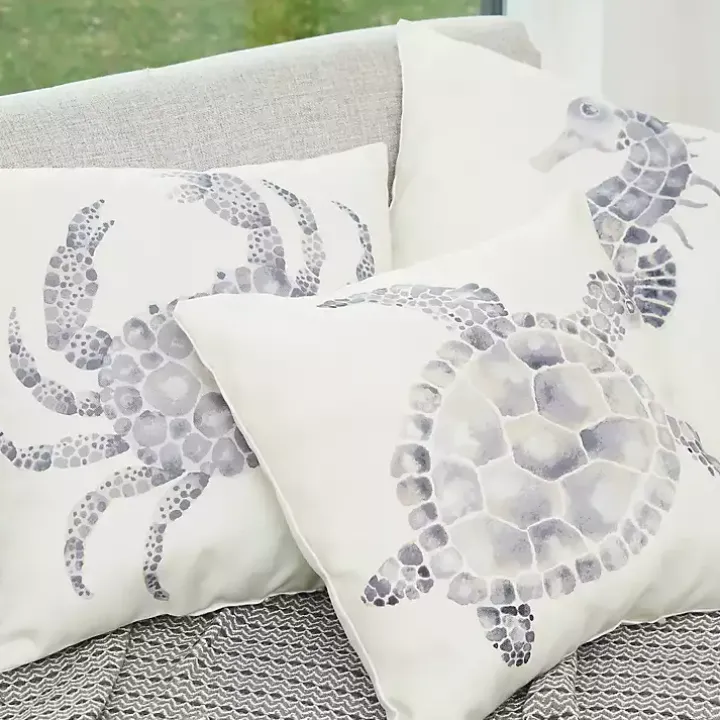 Blue Turtle Outdoor Pillow