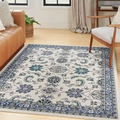Blue Vintage Medallion Indoor/Outdoor Rug, 4x6