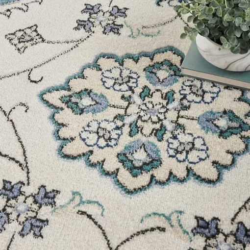 Blue Vintage Medallion Indoor/Outdoor Rug, 8x10