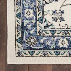 Blue Vintage Medallion Indoor/Outdoor Rug, 5x7