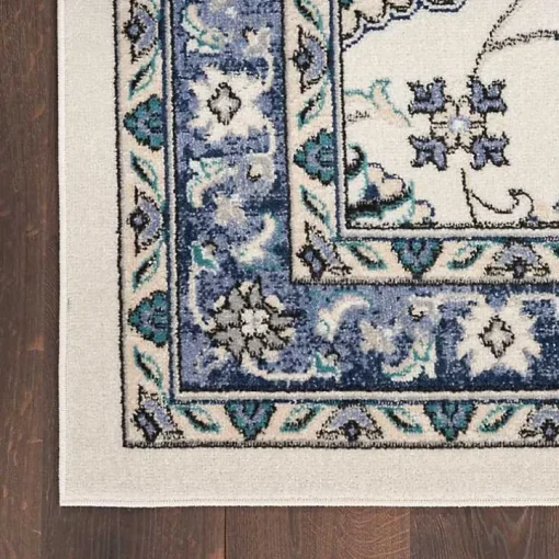 Blue Vintage Medallion Indoor/Outdoor Rug, 8x10
