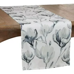 Blue Watercolor Floral Table Runner