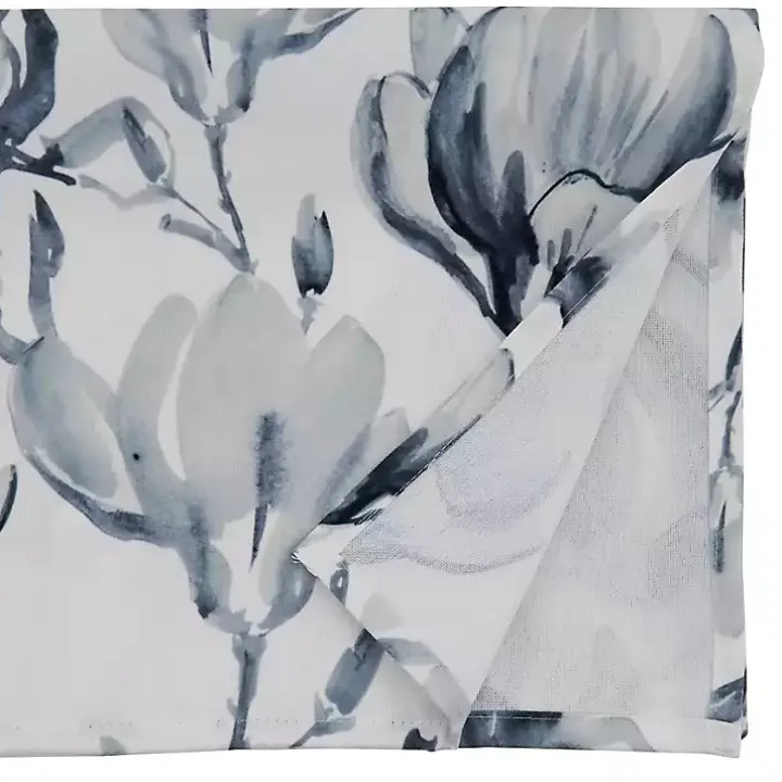 Blue Watercolor Floral Table Runner