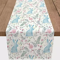 Blue Watercolor Rabbit Table Runner, 72 in.