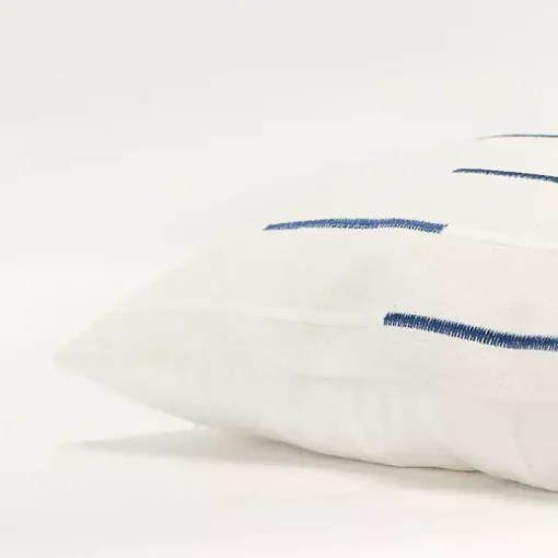 Blue Woven Lines Throw Pillow