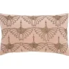 Blush Beaded Floral Motif Lumbar Pillow