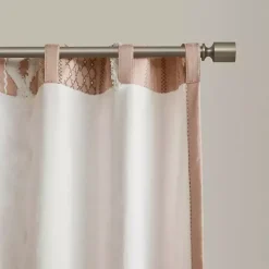 Blush Chenille Stripe Curtain Panel, 84 in.